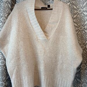 Dynamite Neutral V-Neck Sweater Vest - Light Beige Cream
